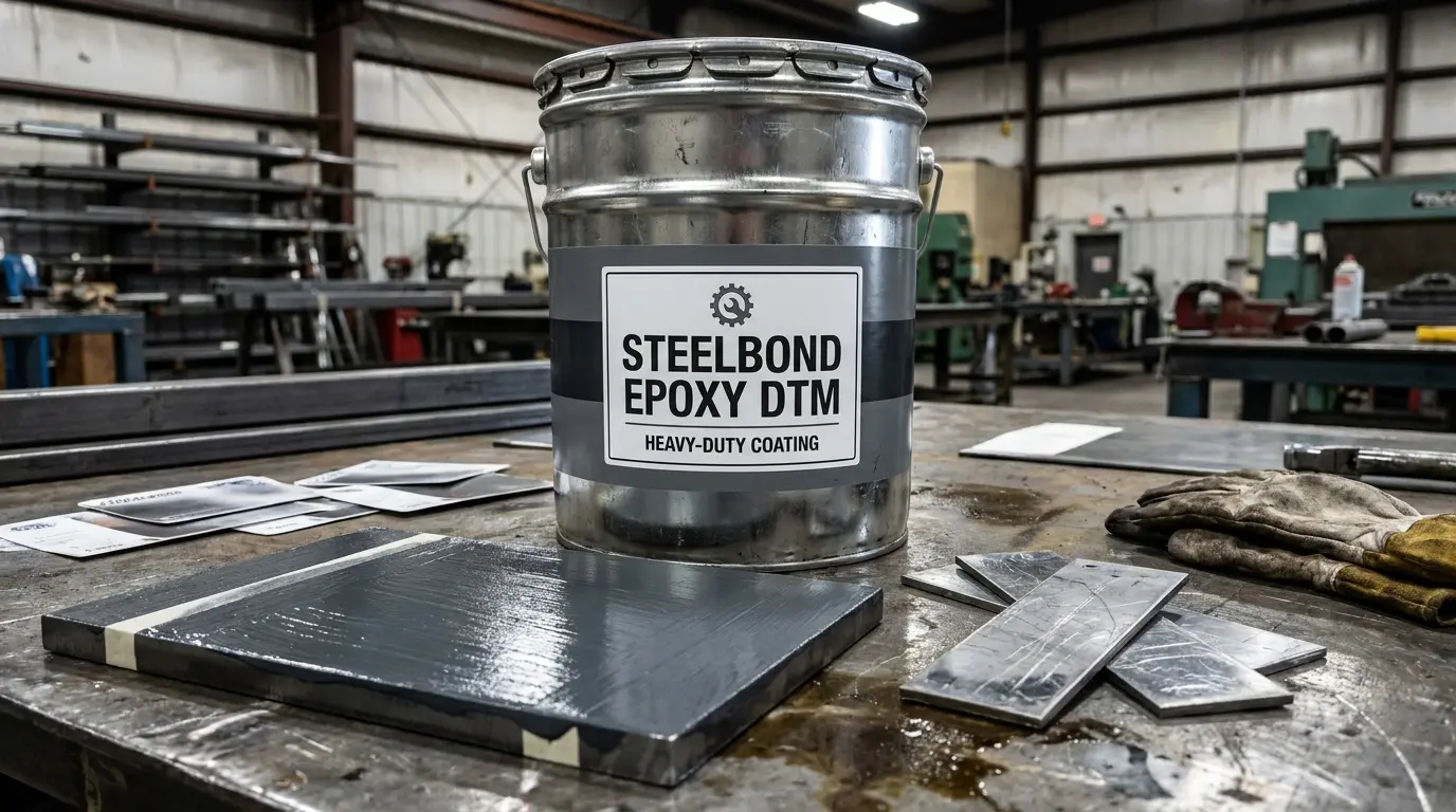 branded epoxy dtm paint bucket with thick coated steel plate and scratched test panels