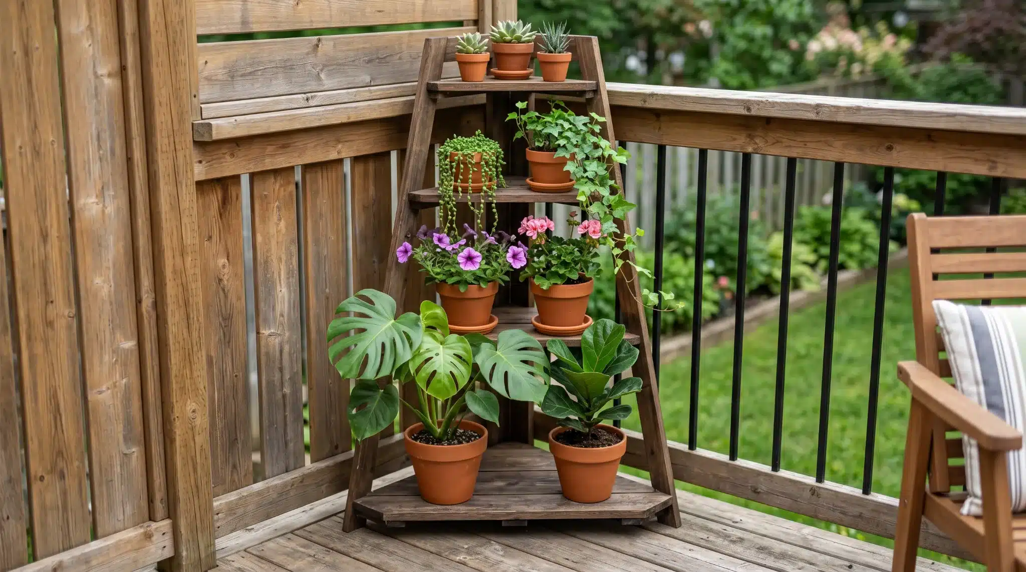 corner plant tower deck