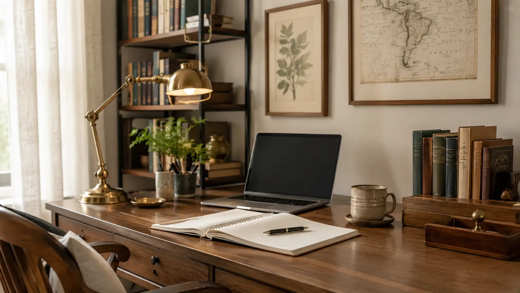 Cosy vintage home office vibe