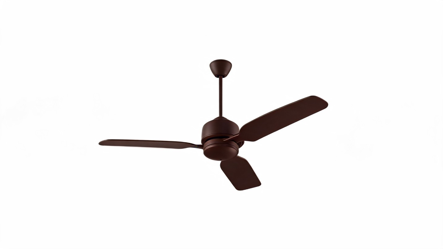 standard dark brown ceiling fan installed on white ceiling how to measure a ceiling fan