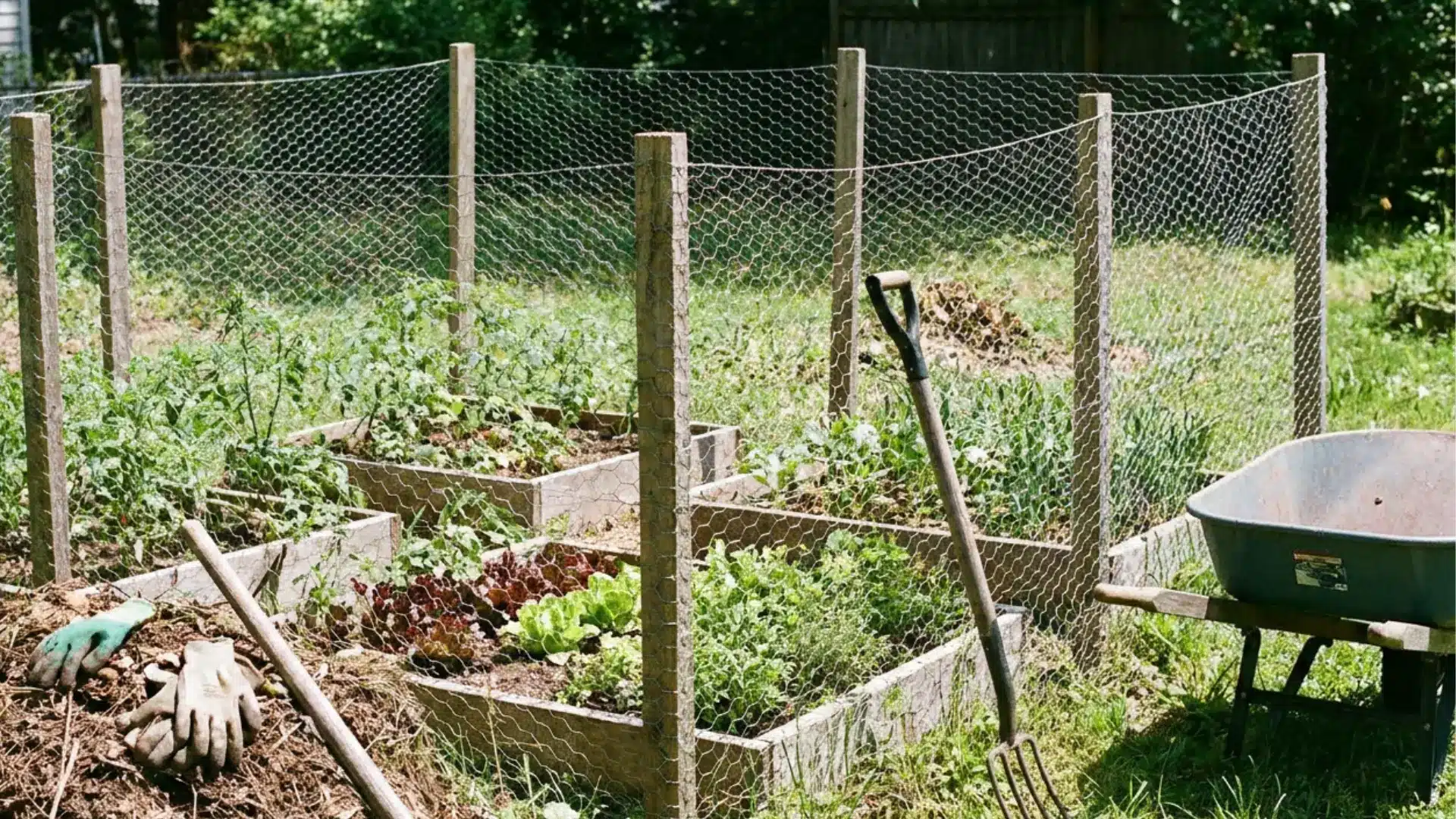 diy fence ideas chicken wire garden fence simple low cost fencing for vegetable gardens compost and small animals
