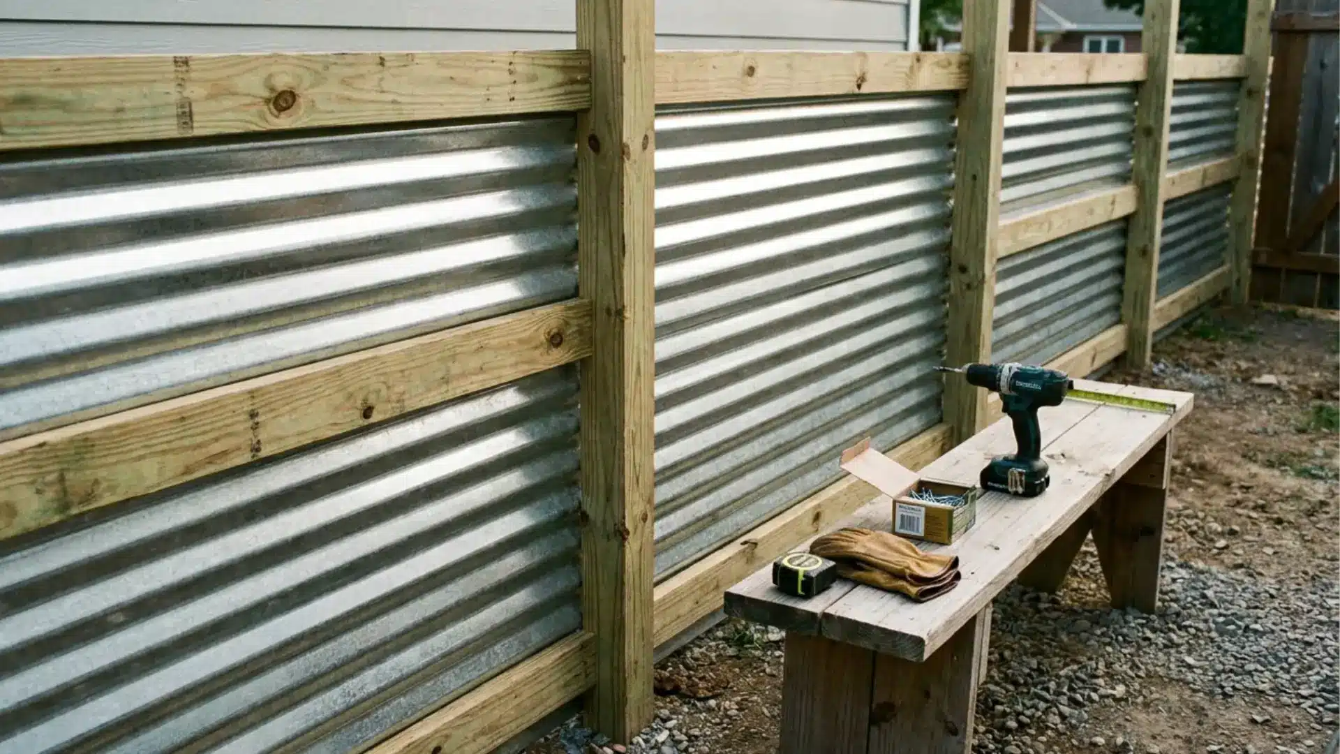 diy fence ideas corrugated metal fence durable low cost privacy fencing using metal panels and simple wood framing