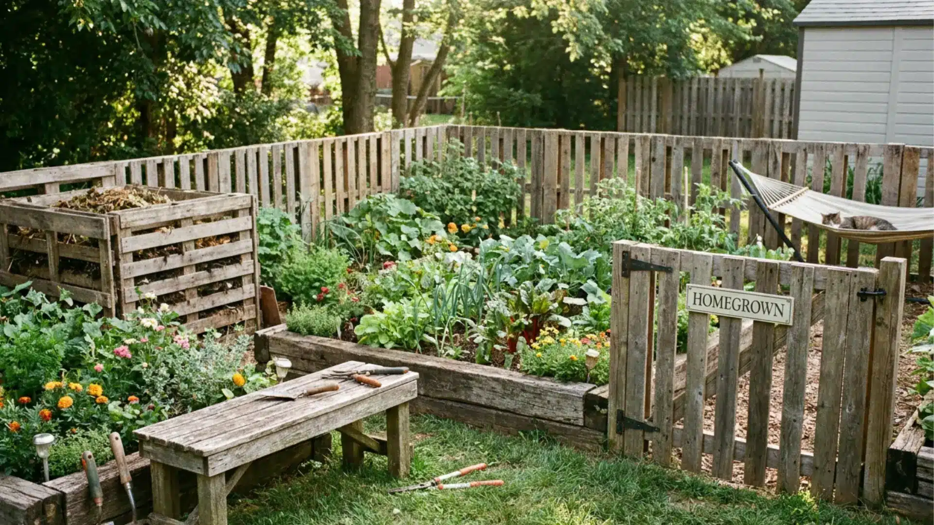 budget DIY fence ideas using reclaimed pallets for a rustic garden fence and privacy screen
