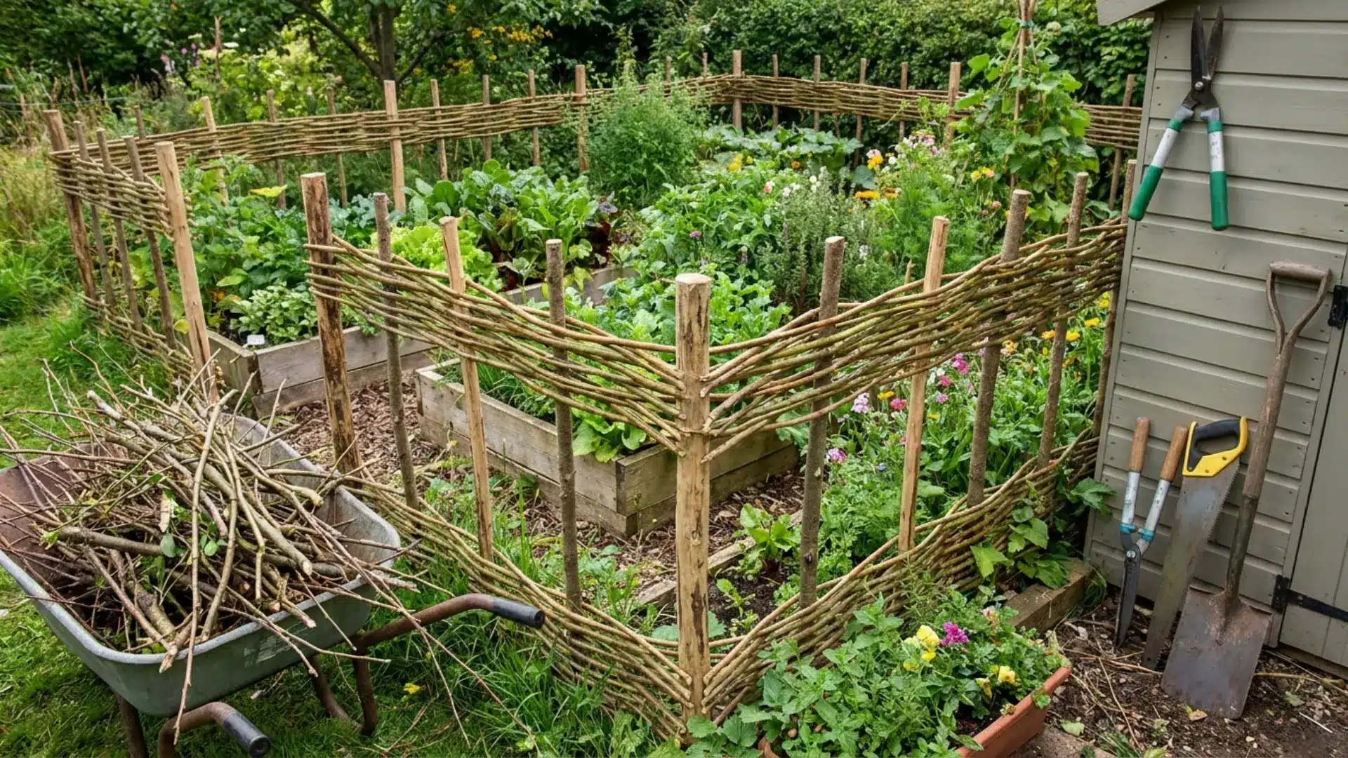 diy fence ideas wattle fence natural woven branch fencing for garden borders and cheap rustic yard boundaries