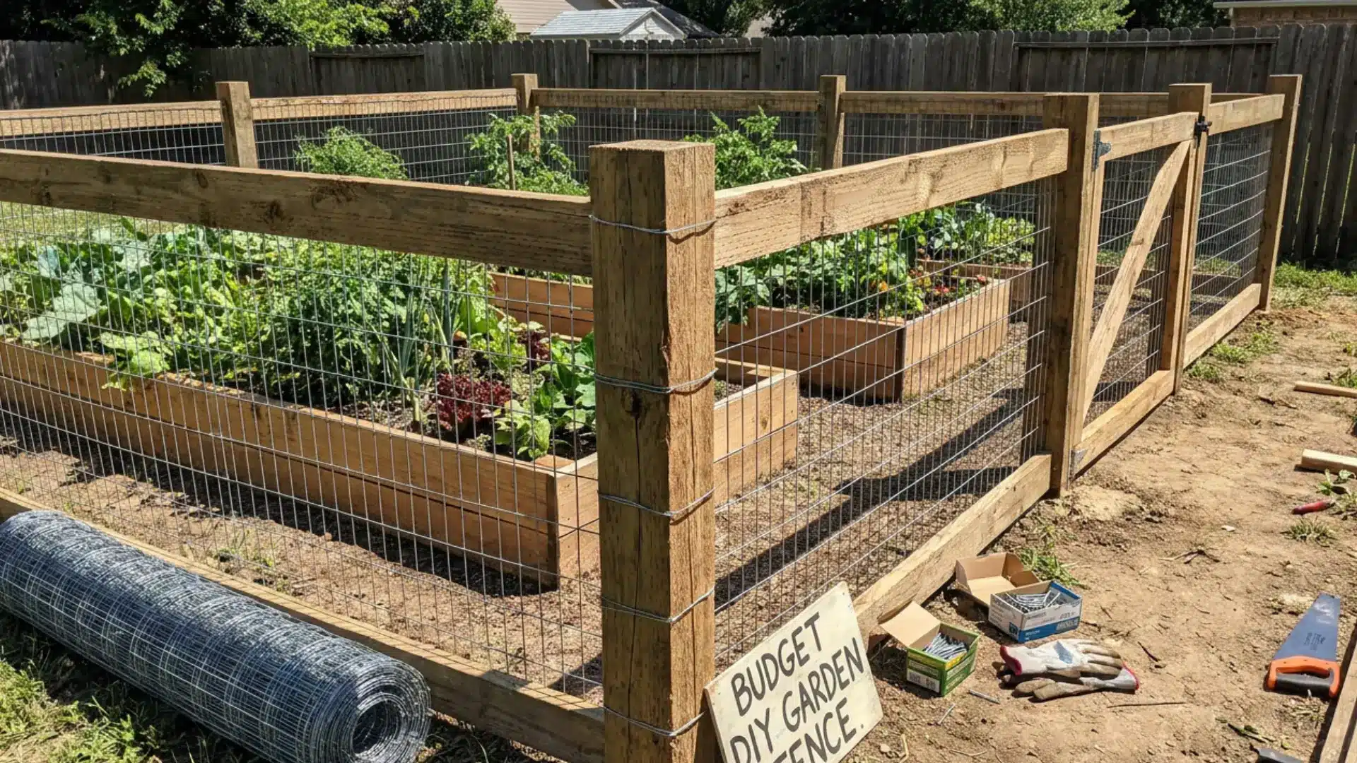 diy fence ideas wood and wire fence affordable garden and pet fencing using wooden posts and wire mesh panels