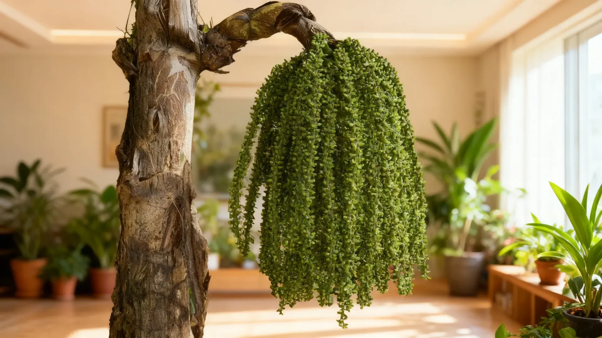 fishtail palm tree with jagged fishtail shaped leaves
