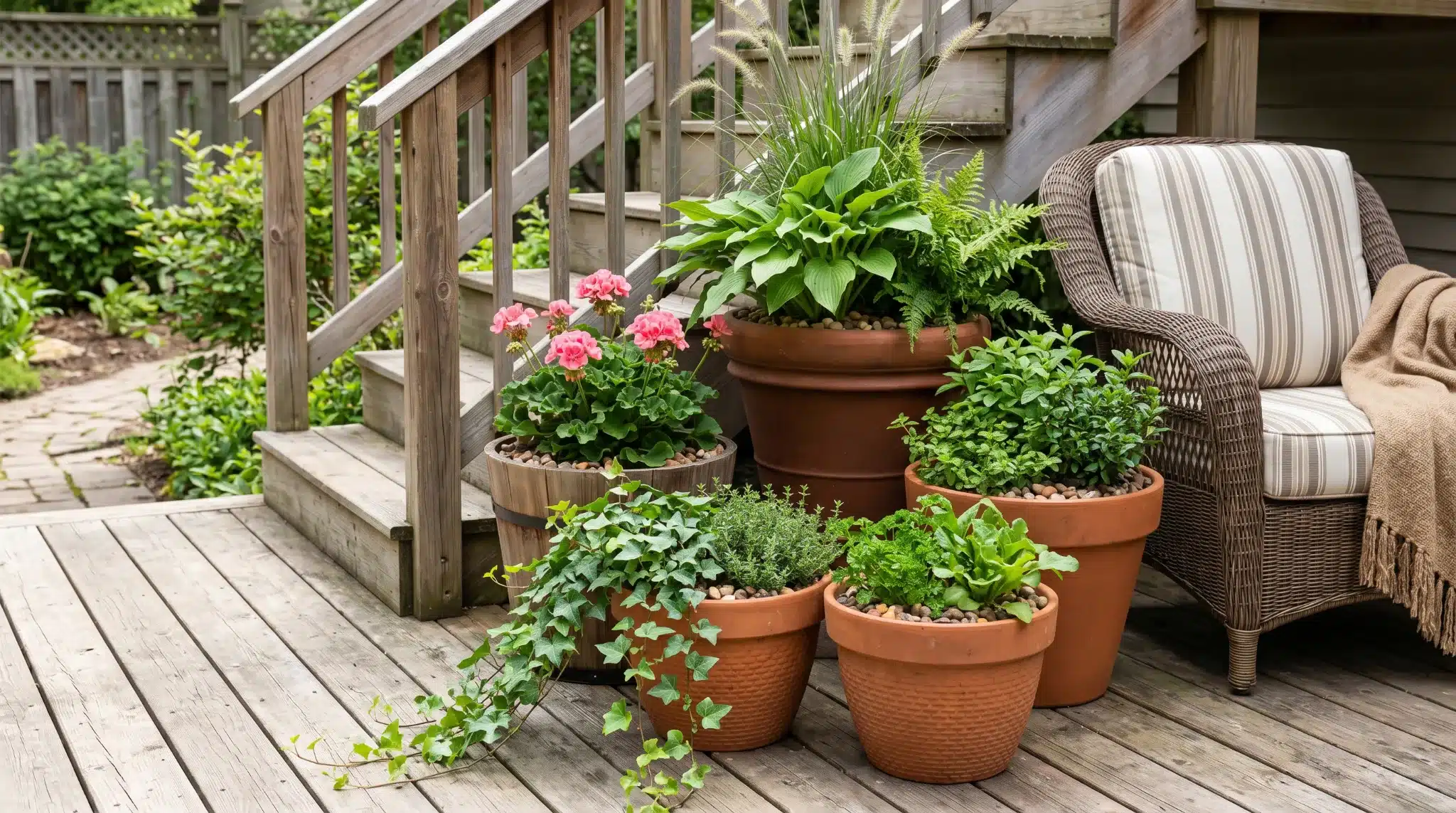 grouped planters in different heights