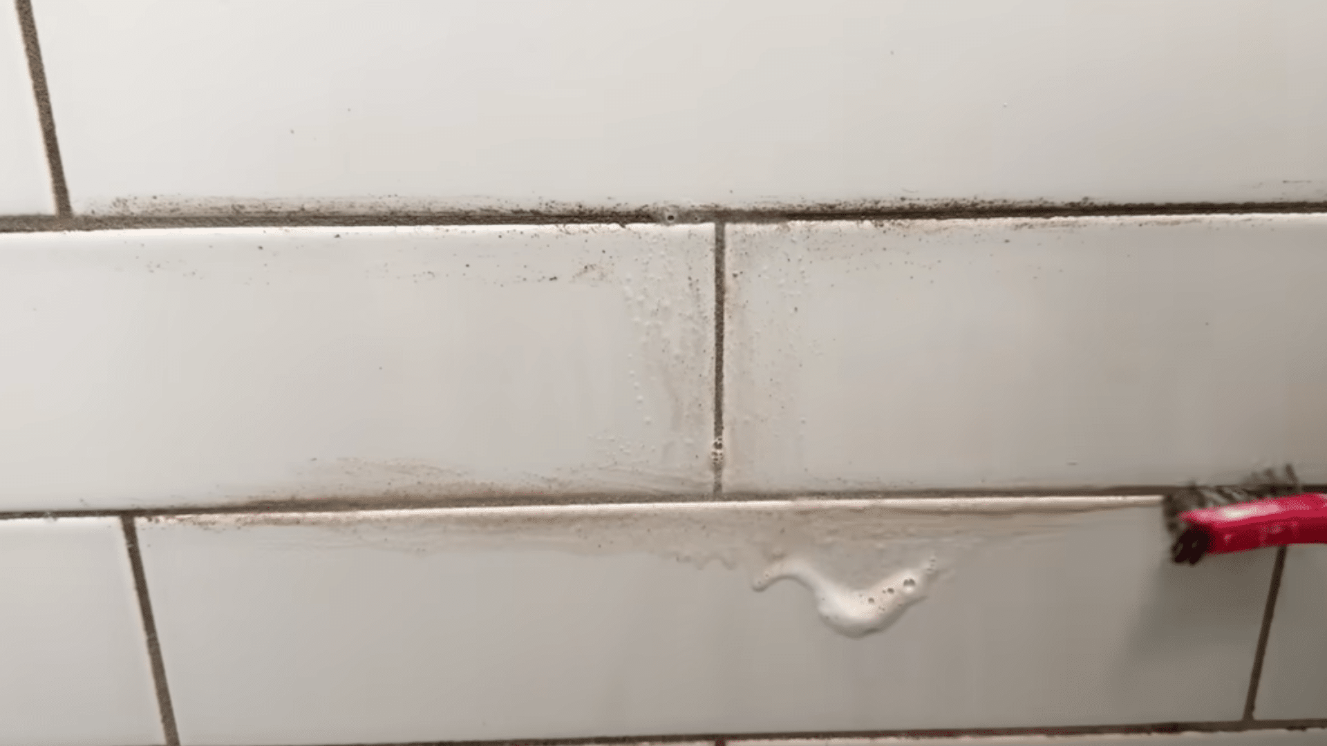 use grout cleaner on deep stains carefully avoiding natural stone and rinse thoroughly