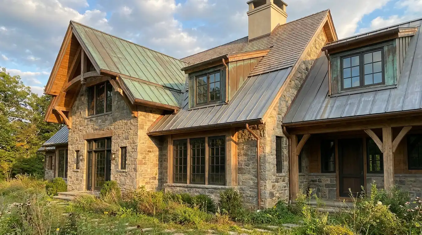 how long do metal roofs last with copper and zinc roofing on a custom home