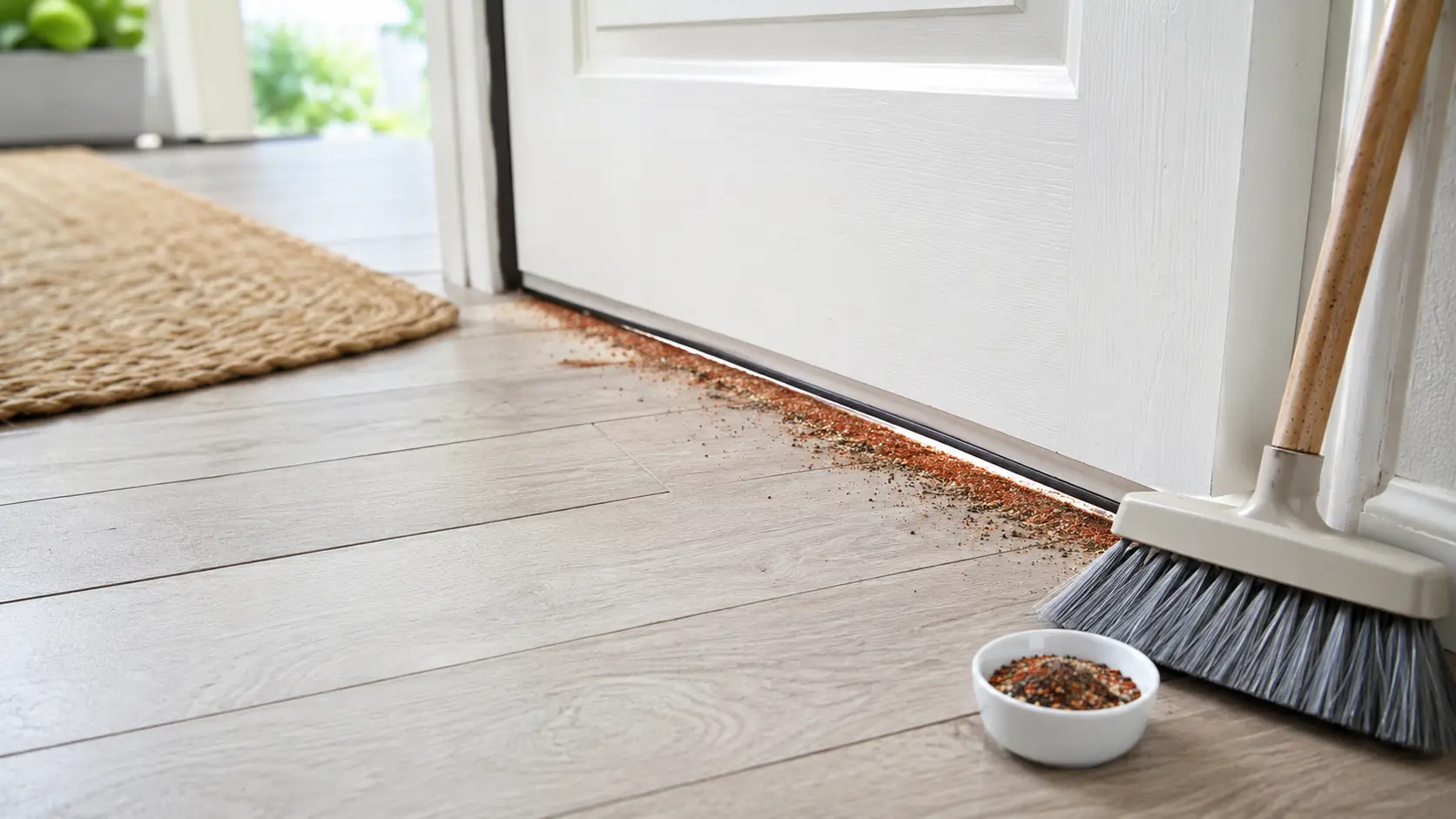 pepper barrier for ants near door gap