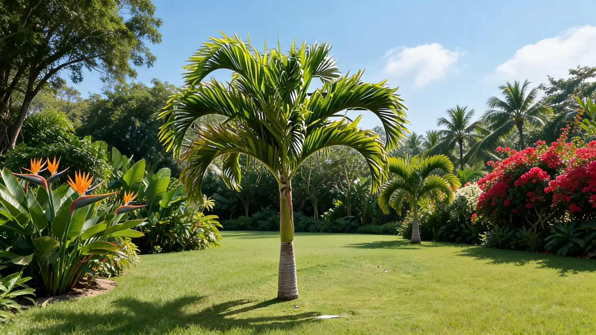 royal palm tree with tall smooth trunk and formal green crown