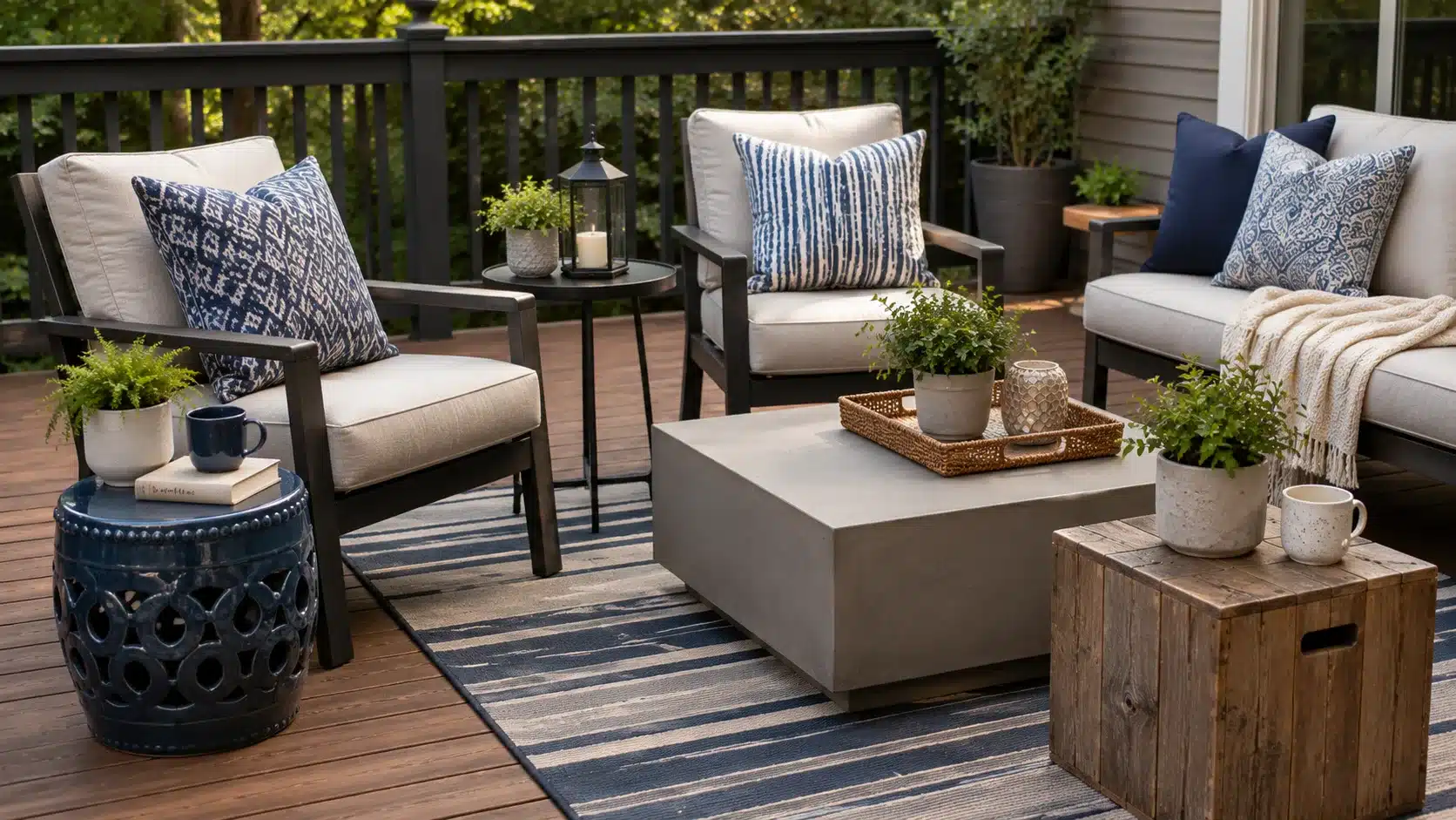 side tables beside deck seating