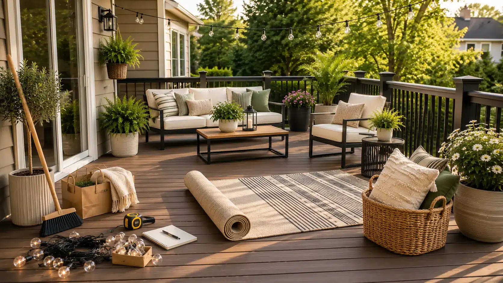 step by step deck decorating section