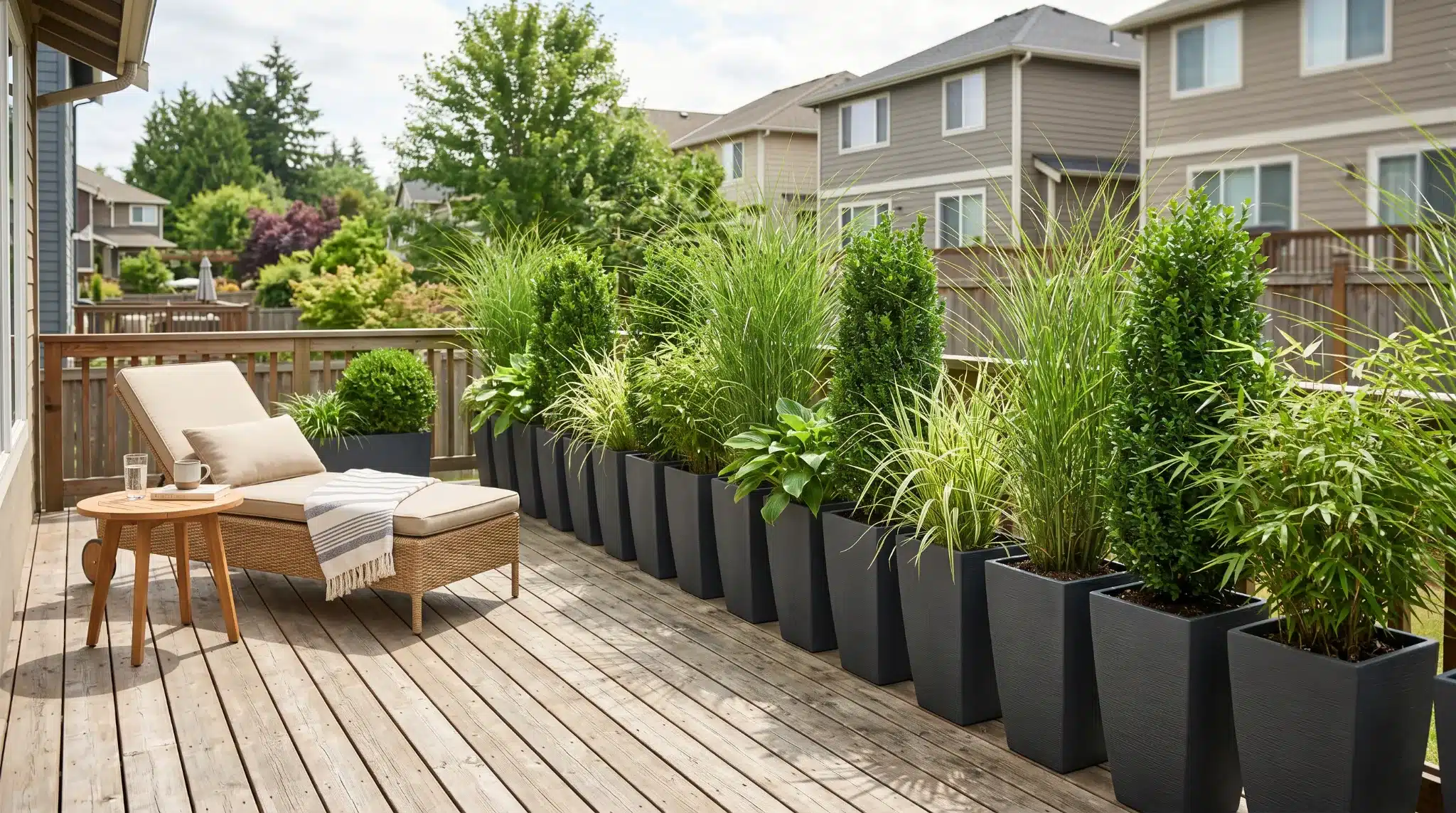 tall planters for privacy