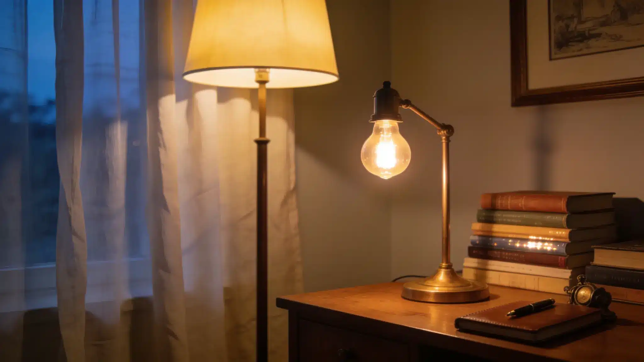 warm academia lighting