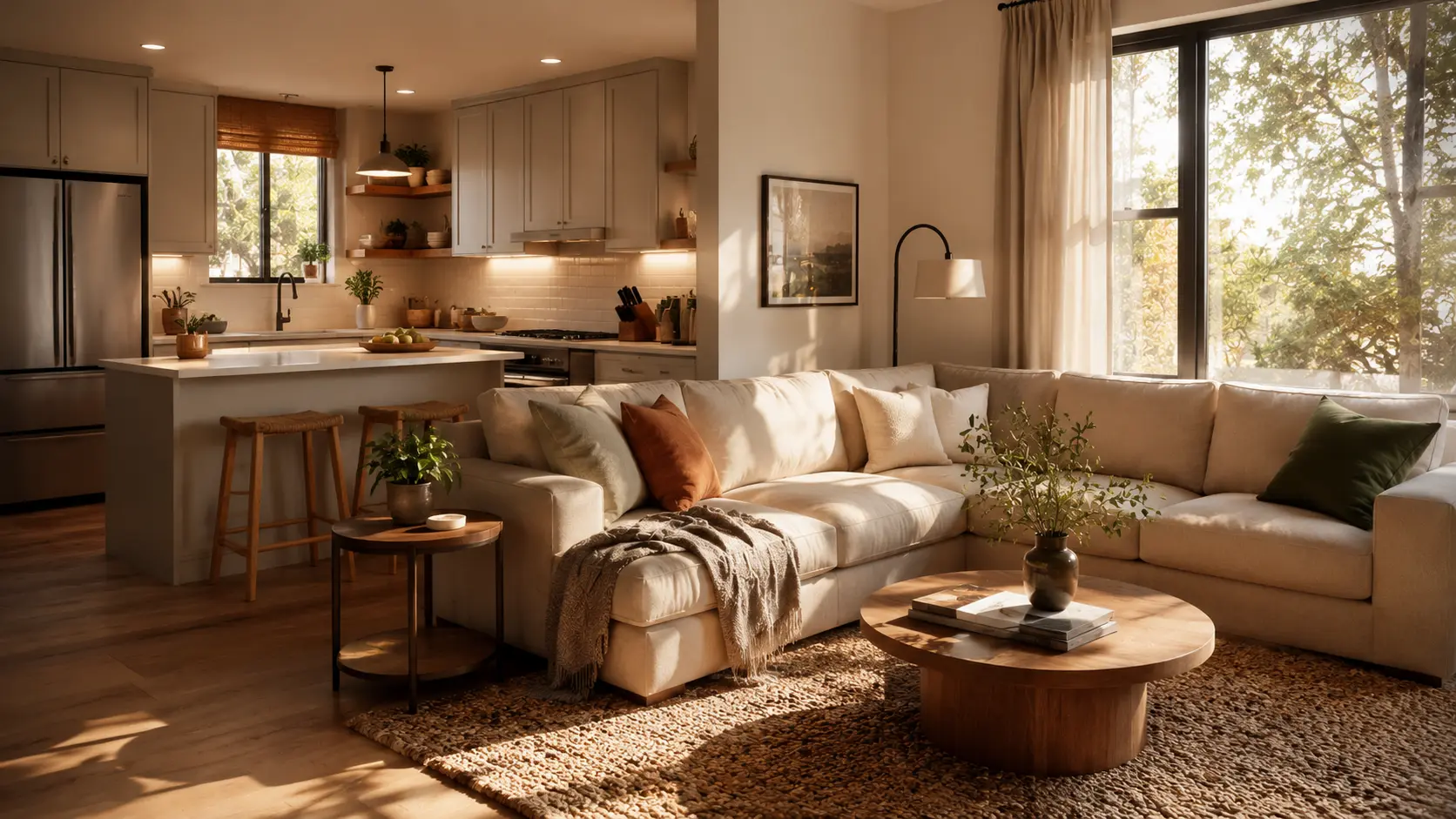 cozy sofa kitchen corner