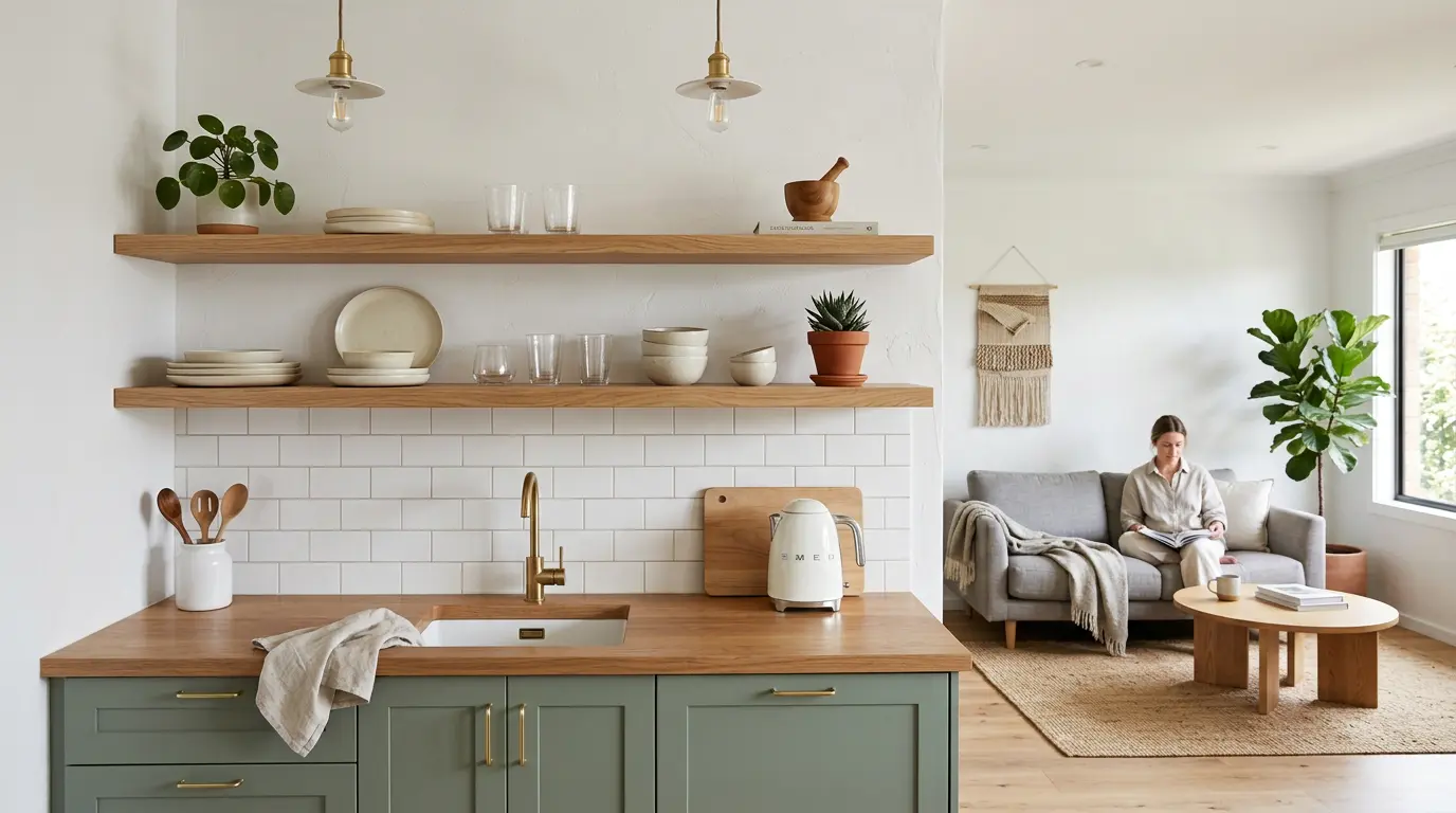 floating shelf kitchen