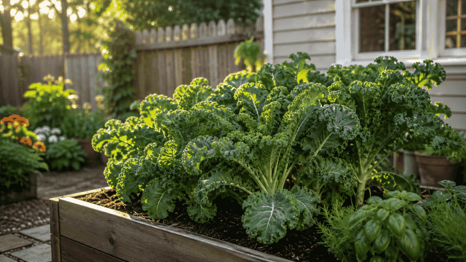 how-to-grow-kale-at-home-lush-kale-raised-bed-backyard-garden