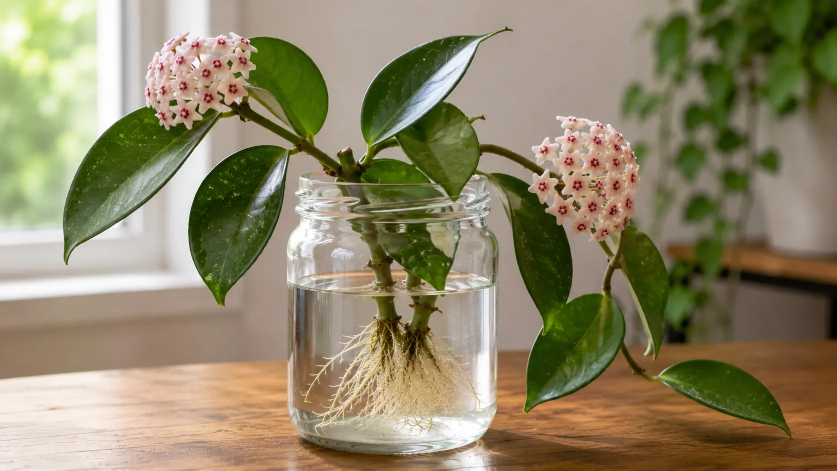 vibrant green plant with thick, fleshy leaves growing in a grey pot