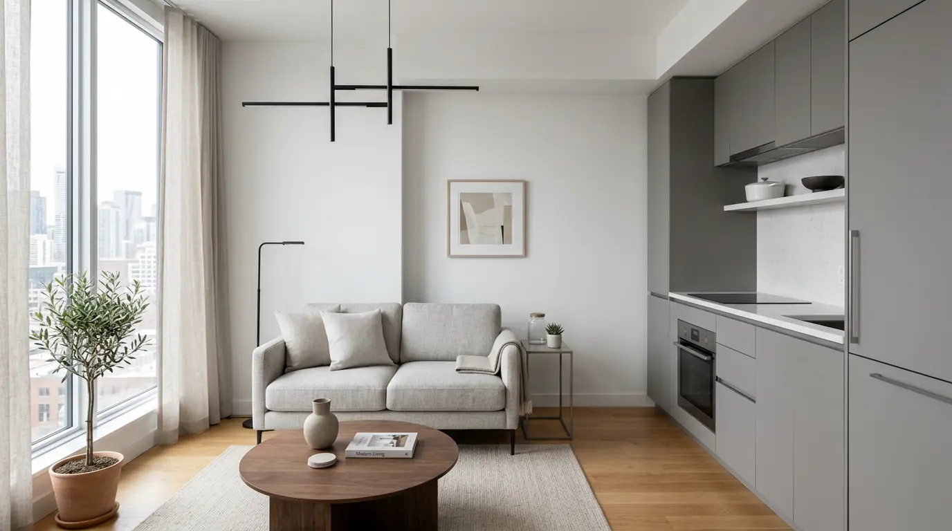 modern open concept room