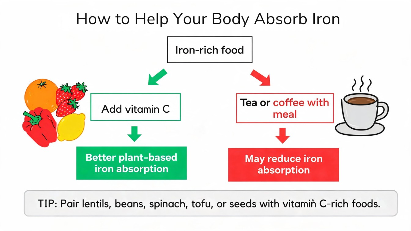 do bananas have iron guide showing vitamin c foods that help plant based iron absorption with meal tips