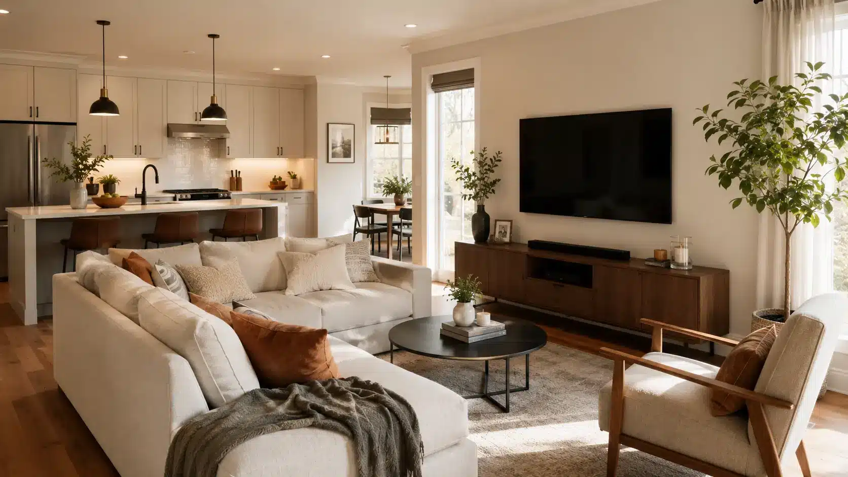 wall mounted tv room